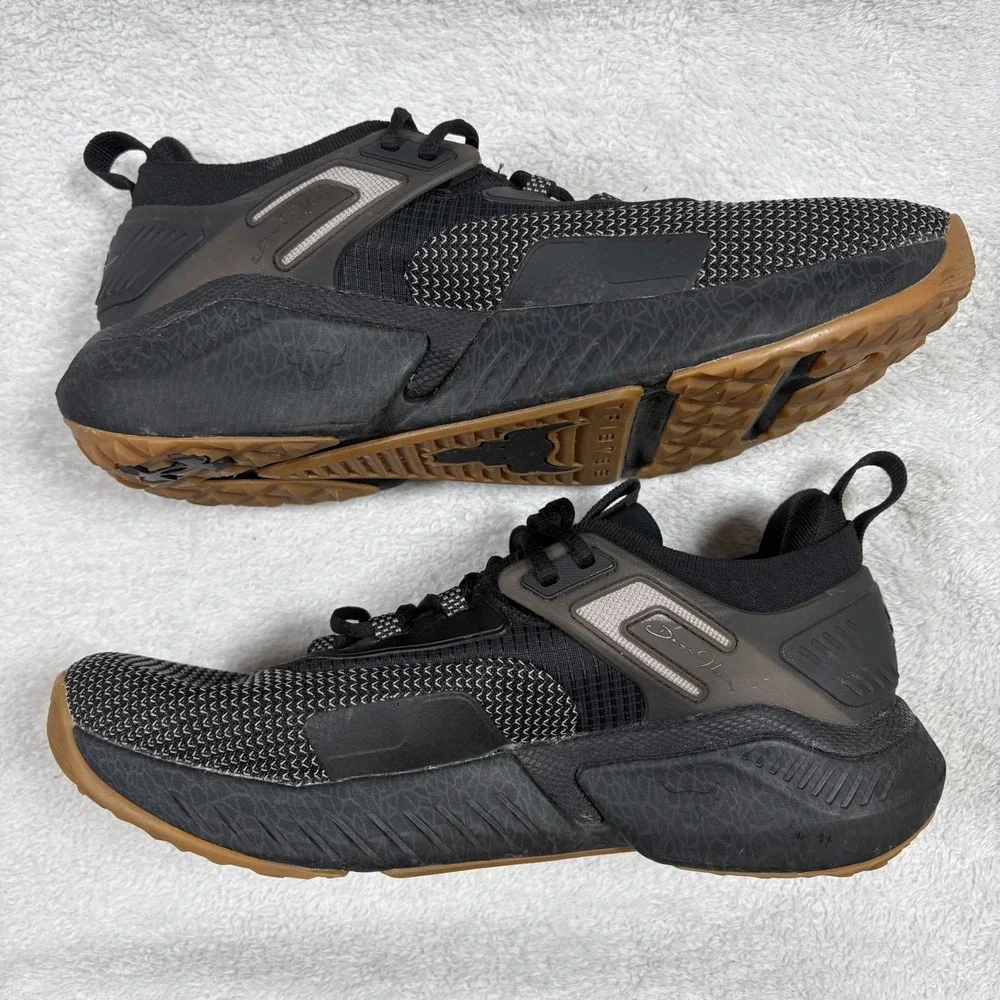 Under Armour Project Rock 5 Mens Training Shoes Black Gum 3026074-001 Size 10